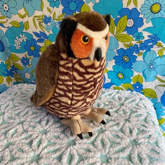 Vintage Wild Republic K&M Toys Great Horned Owl stuffed animal realistic - Picture 7 of 10